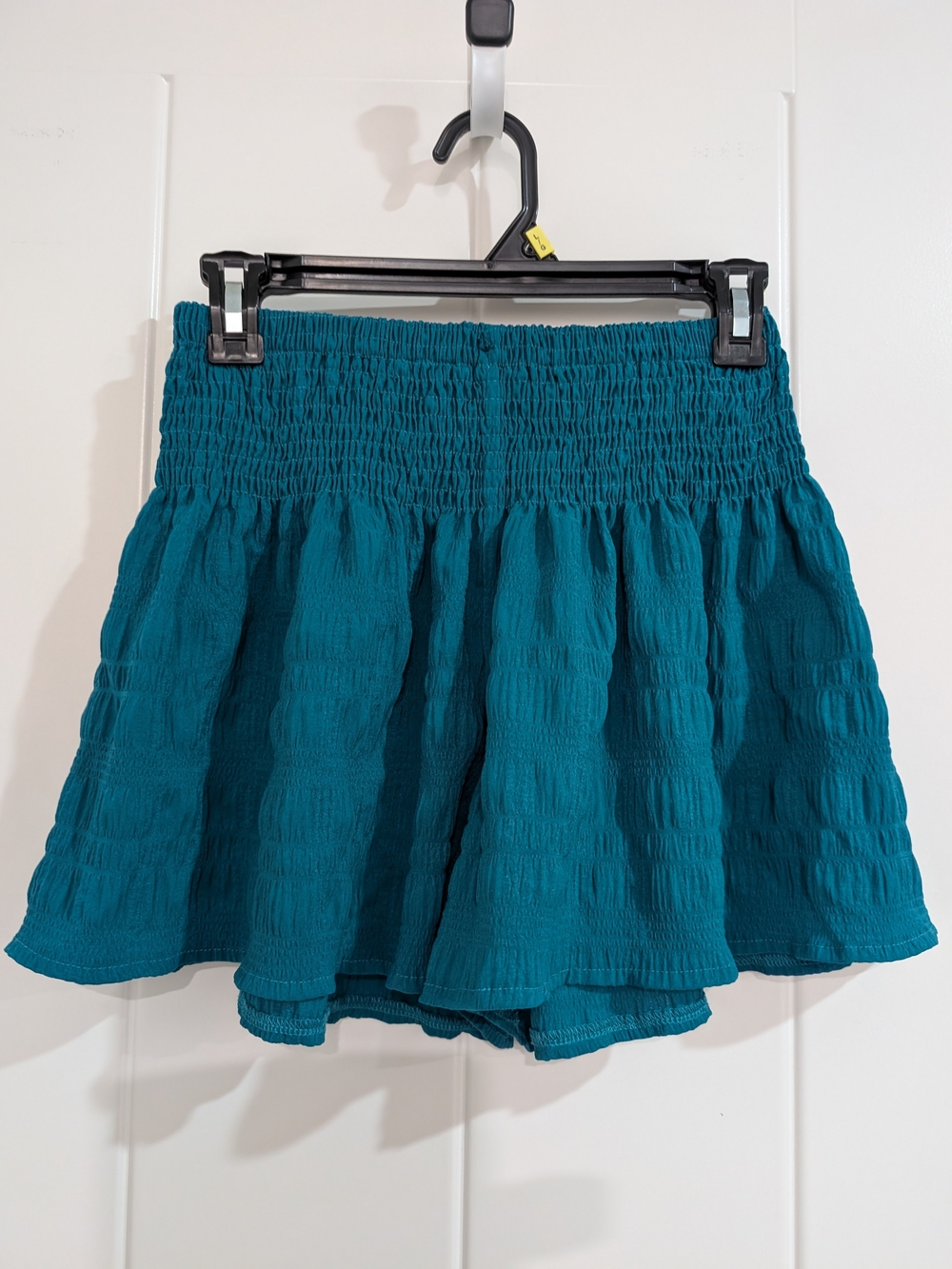 SHEIN Teal Smocked Waist Flared Skort